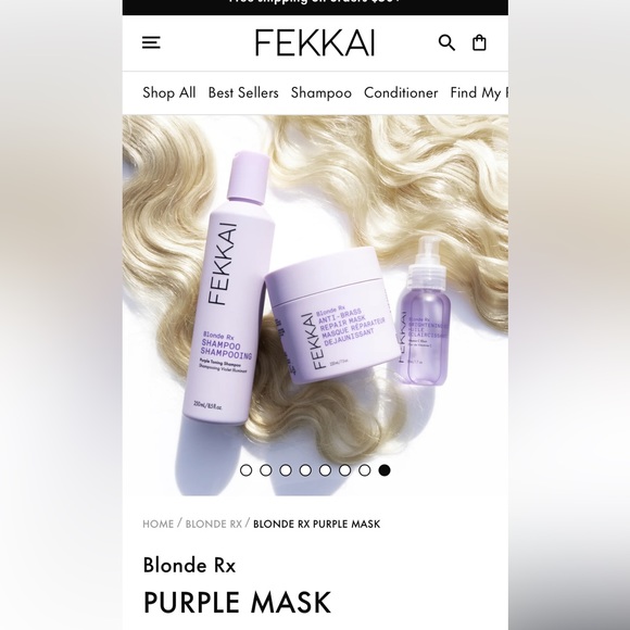 FEKKAI 🌺 Blonde Anti-Brass Repair Mask 220ml - Picture 2 of 9